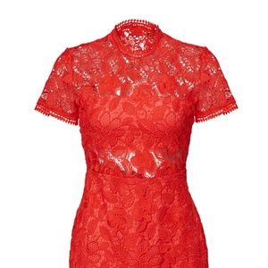 Lovers + Friends Red Lace Sheath